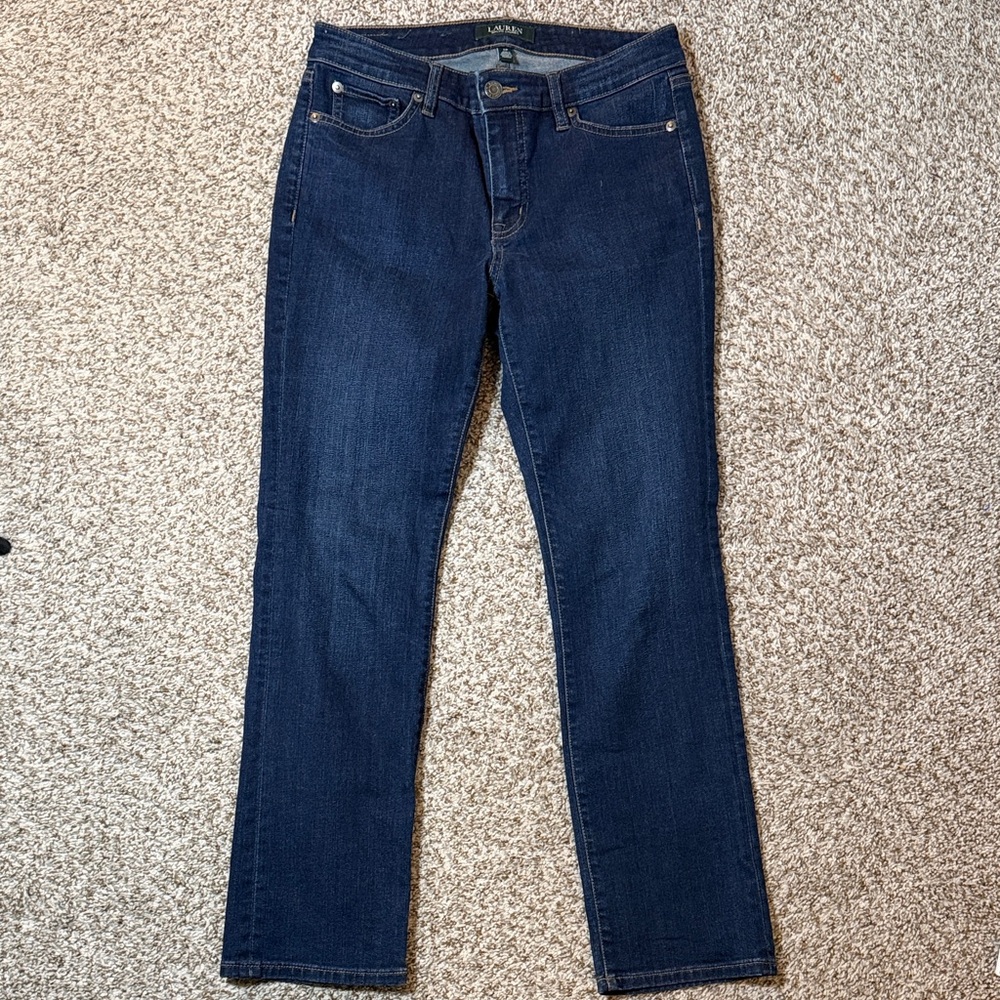 Lauren Ralph Lauren  Dark Indigo Straight Leg Jeans. Size 4P